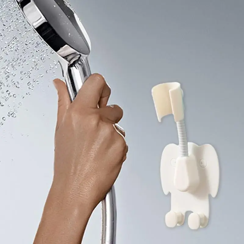 Soporte adhesivo para cabezal de ducha, soporte ajustable para brazo de ducha con ganchos de suspensión, soporte de montaje en pared sin perforación para RV, baño para niños