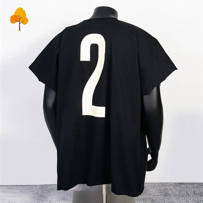 

2025 Hip Hop Big 2 Logo Print T Shirt Men Women High Street Vintage Tee Tops Kanye West Vultures T-Shirts