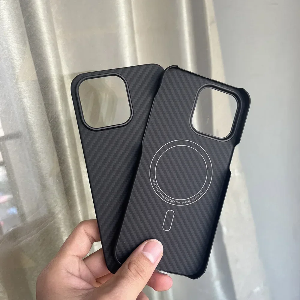 

for Magnetic magsafe for iPhone16 15 14 13 pro max case carbon lens protection aramid fiber cover for iPhone16 15 pro 13 mini