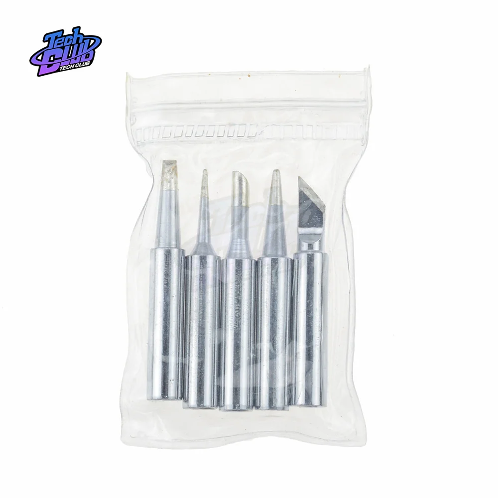 5Pcs Ik + B + K + 2.4D + 3C Soldeerbout Zuiver Koper Soldeerbout Hoofd Set Binnen hot Blote Koperen Elektrische Soldeerbout Tip Tool