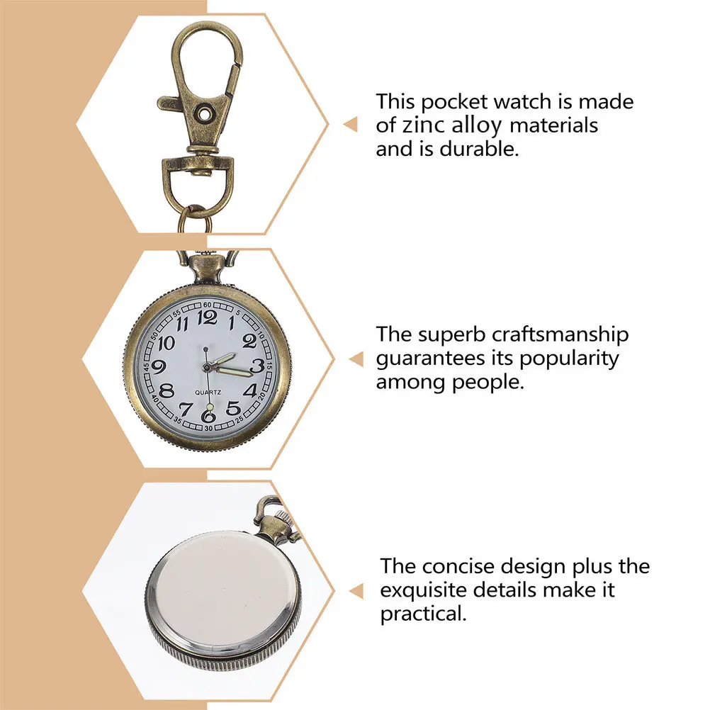 

1 шт. Креативные карманные часы-брелок с крупным циферблатом для врачей, медсестер, пожилых людей, легкие