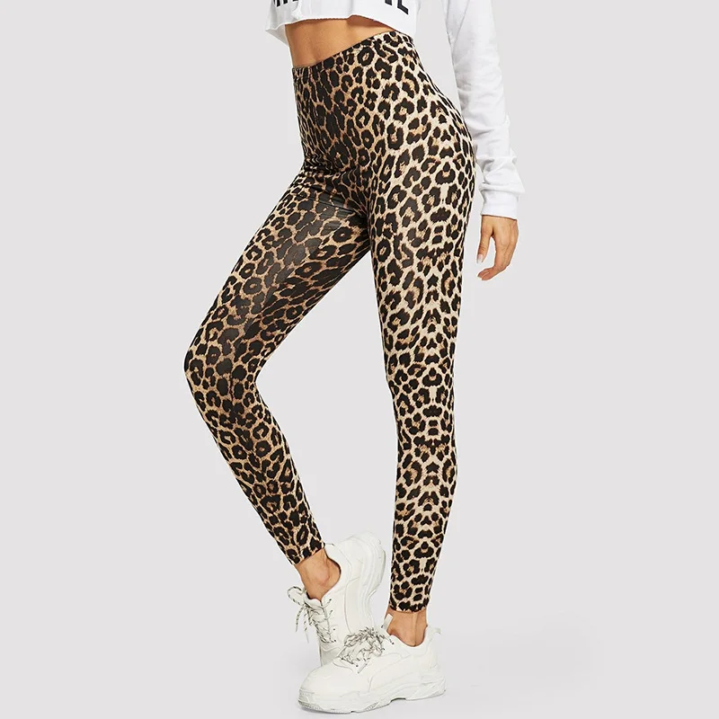 

Fashion Leopard Printing Women's Leggings Casual Stretch Slim Hottie Sexy Personality Tight Ankle Cropped Pants Wholesale