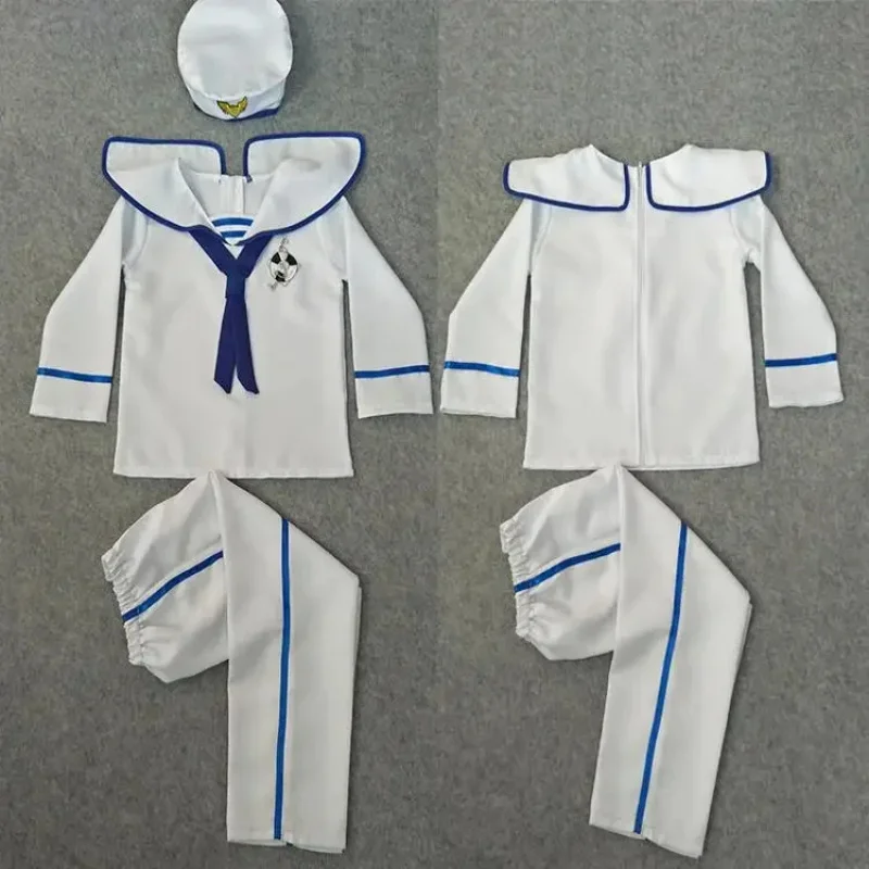

❤️ ❤️ ❤️ White Striped Sailor Costume for Girl or Boy, Hat and Pants for Children ❤️ ⭐️ ❤️