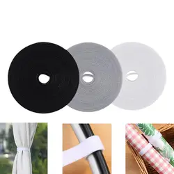 5M Black White Grey Non-Adhesive Hook And Loop Fasteners Strong Tape Nylon Fabric Magic Tape For DIY Sewing Velcro Accessories