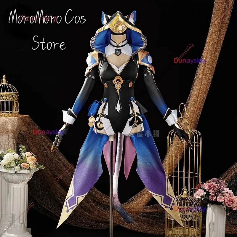 ▶❤Cipher Honkai:Star Rail Cosplay Costume Women's Jumpsuit Unique Tail Prop Bodysuit Women Halloween Uniform Role-play Zentai ❤◀ view 3
