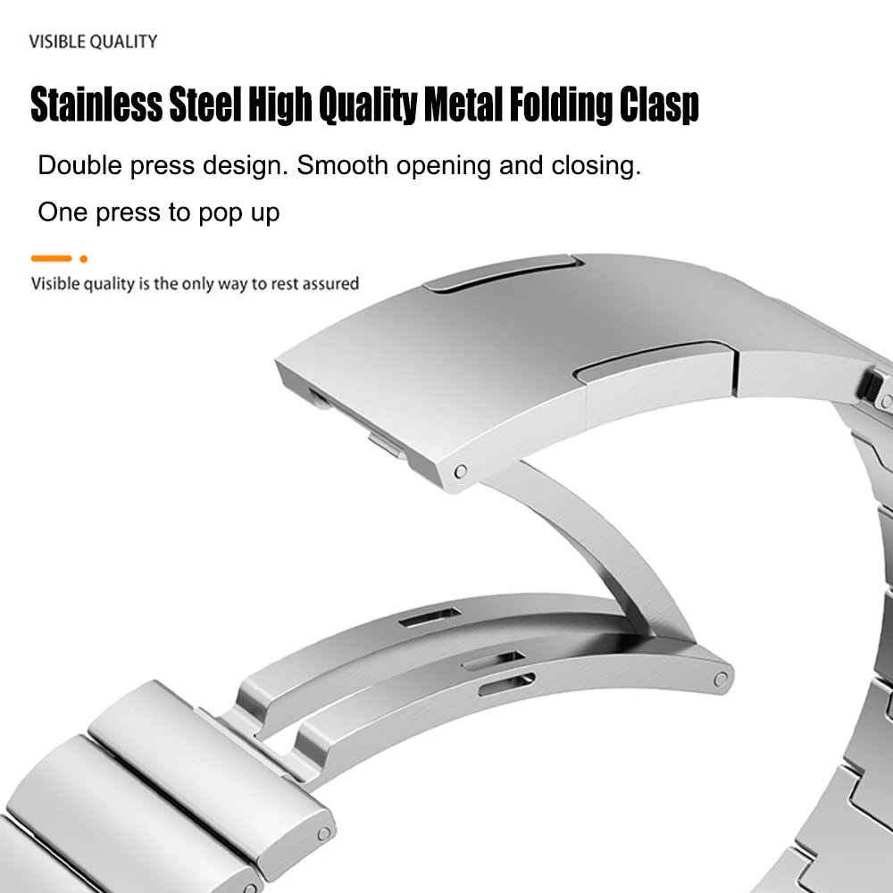 22mm No Gaps Link Bracelet Metal Strap for HUAWEI WATCH GT4 46mm Replacement Band Wristband Official Style Watchband Accessories