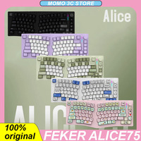 FEKER Alice75 Wireless Mechanical Keyboard Tri-mode Buletooth Hot Swap RGB Thermal Sublimation Keycaps Custom PC Gamer Keyboard 