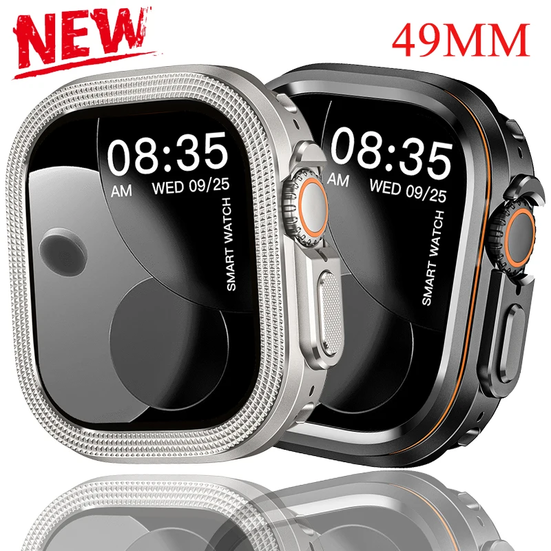 

Rugged Metal Alloy Case for Apple Watch Ultra 3 2 49mm Hard Frame Bumper Protector Cover for Iwatch Ultra 49mm Shell Accessories