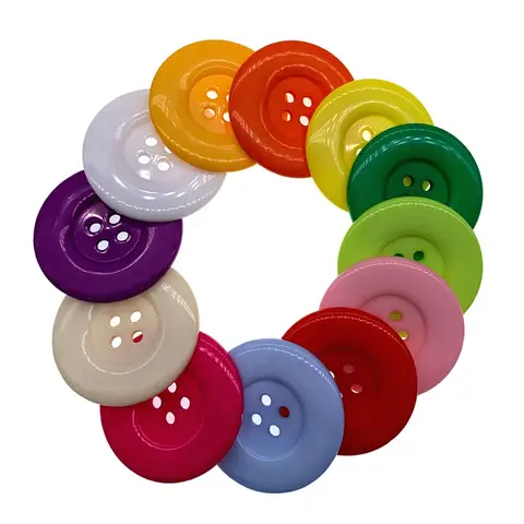 5Pcs 4-Holes Resin Large Buttons Round Button For Clothing Coat Sewing Accessory Craft Decoration 1.5"