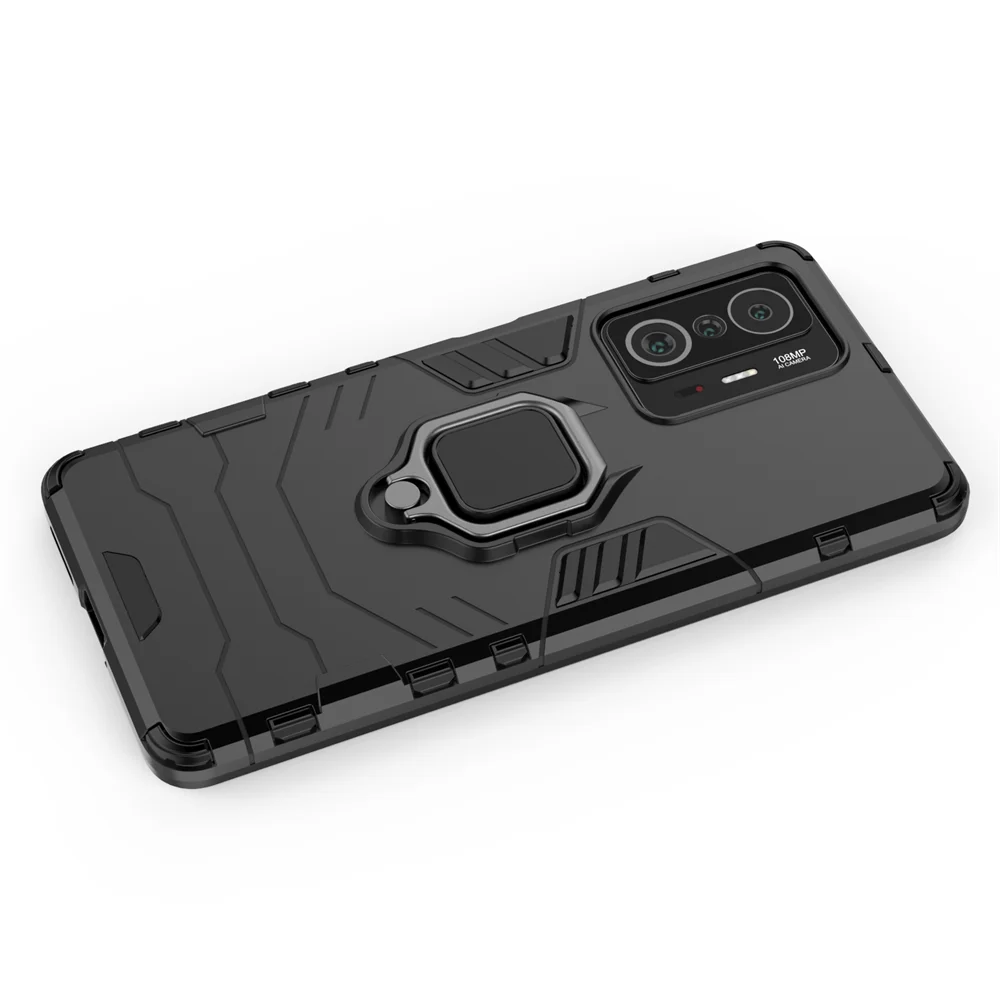 حافظة لهاتف Xiaomi Mi 11T Fusion Ring Armor لهاتف Xiaomi Mi 11T Pro غطاء حماية كامل مضاد للسقوط