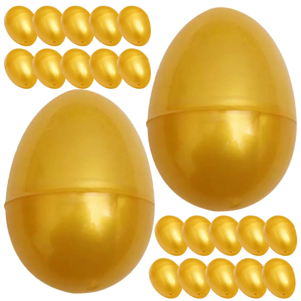 24 Pcs Basket for Kids Gift Wrapping Golden Eggs Balls Hollow Plastic Easter Decor Child