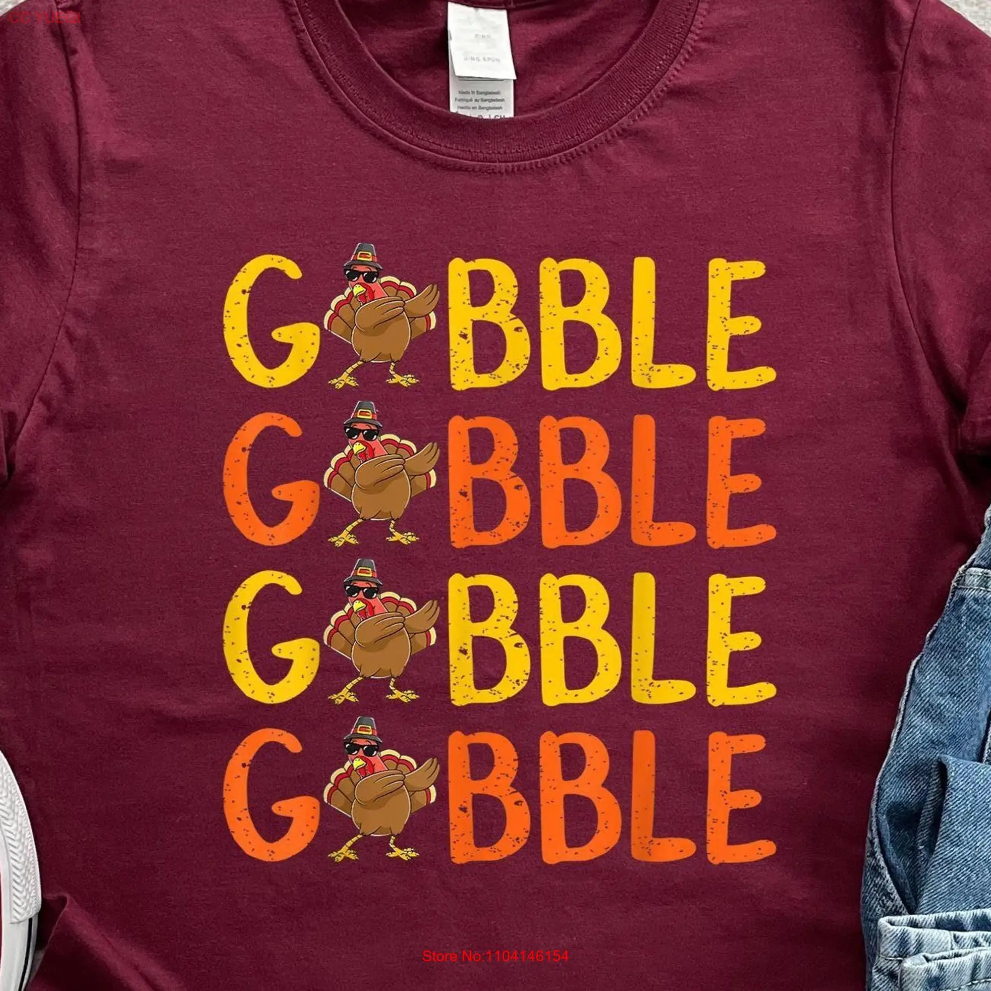 Gobble T Shirt Pumpkin Season Fall Holiday Women Halloween Autumn Happy Thanksgiving long or short sleeves