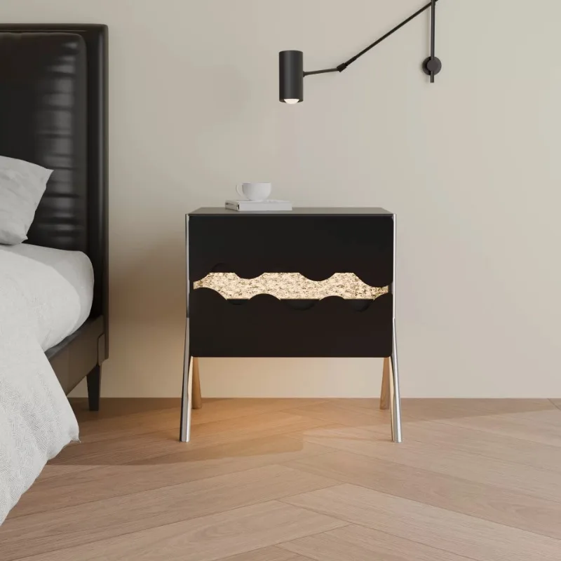 Bauhaus Design Night Stand Hotel Retro Glossy Modern Bed Side Table French Shelf Mesitas De Noche Mid Century Furniture