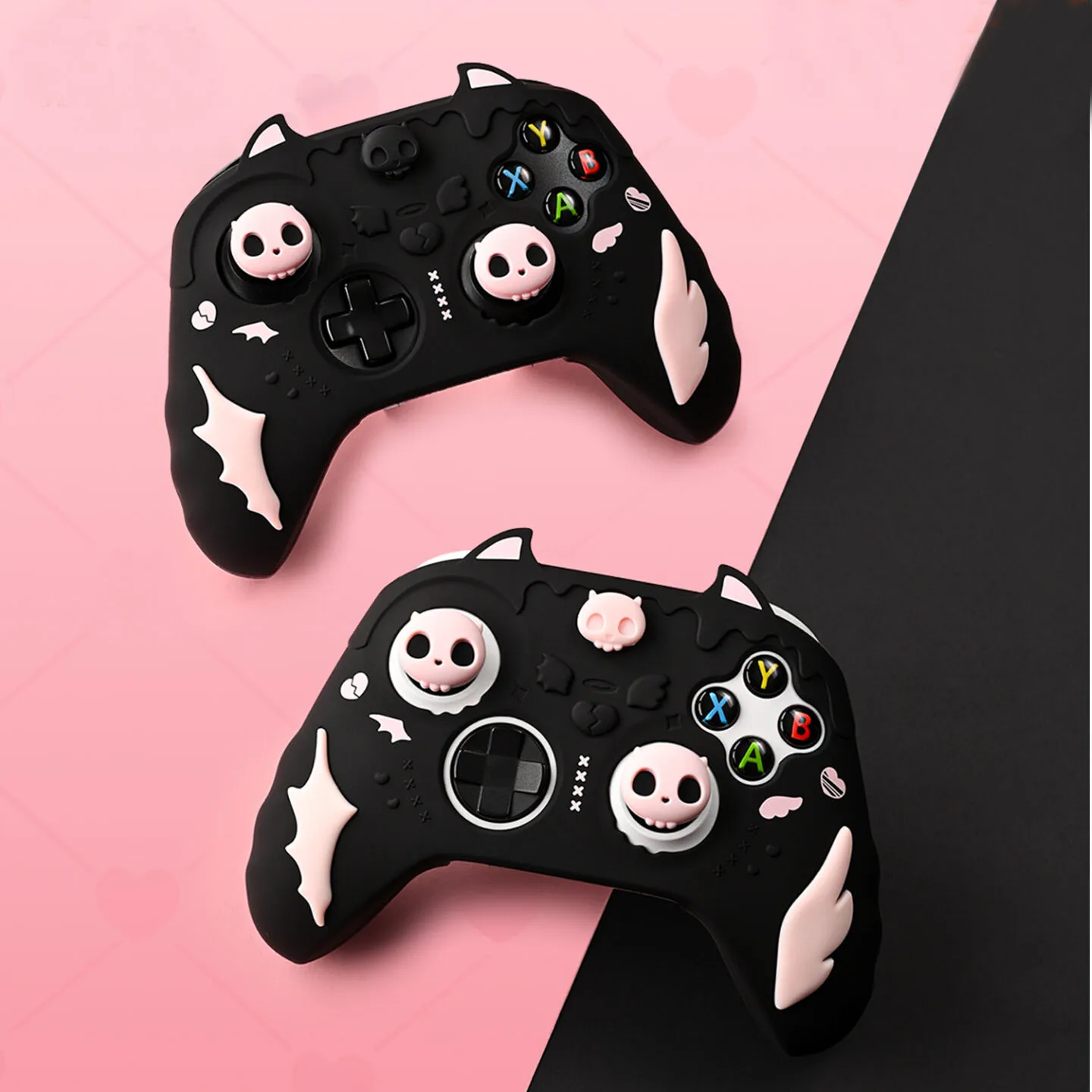 

Силиконовая мягкая защитная наклейка Sweet Skull для Xbox Series X/S, чехол для игрового контроллера XSX XSS, крышка с ручкой для большого пальца
