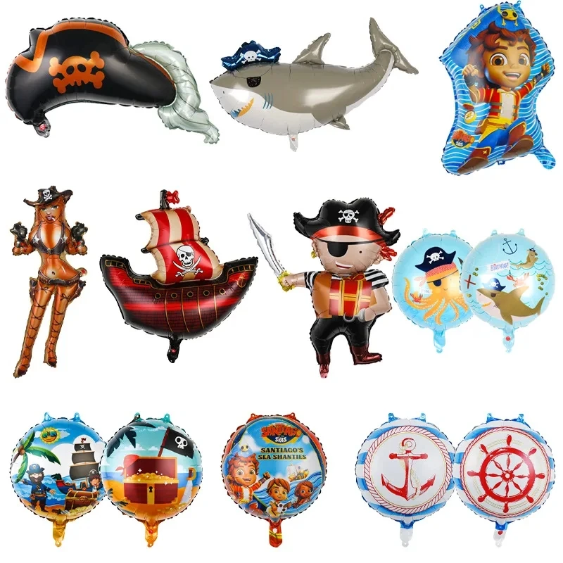 Disney 18 inch birthday party decoration pirate ship shark wheel aluminum foil balloon