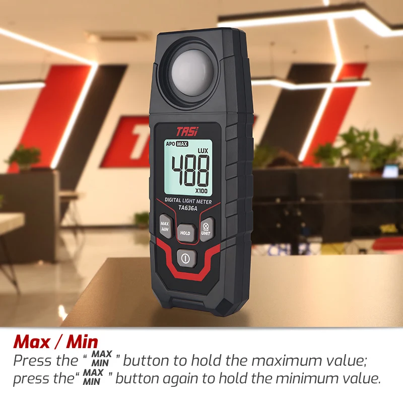 TASI TA636A TA636B Illuminance Meter Brightness Test Recorder 0.1-200000LUX Light Meter High Accuracy LED Digital Display Tester