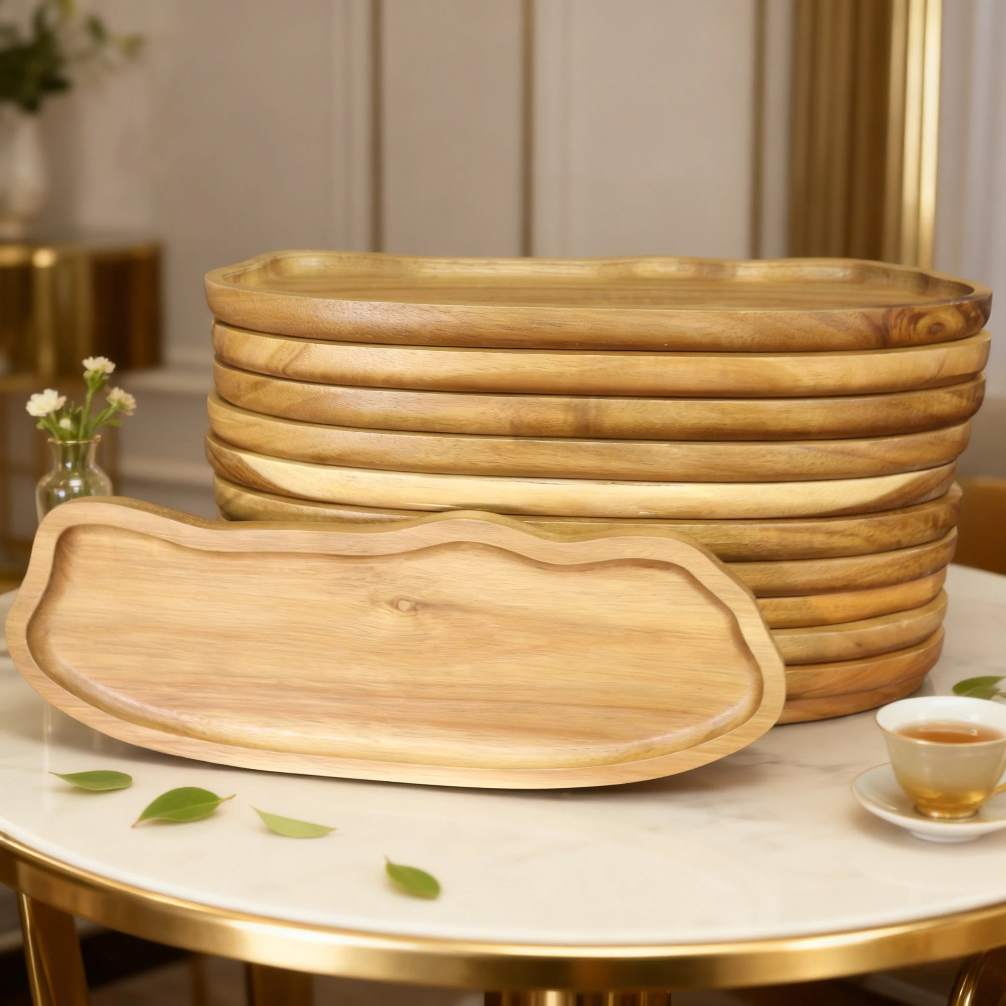 

6/8/10/12 шт., бытовые деревянные тарелки в японском стиле, поднос для чая, кофе, десертный поднос для закусок, многофункциональные подносы, кухонные вещи