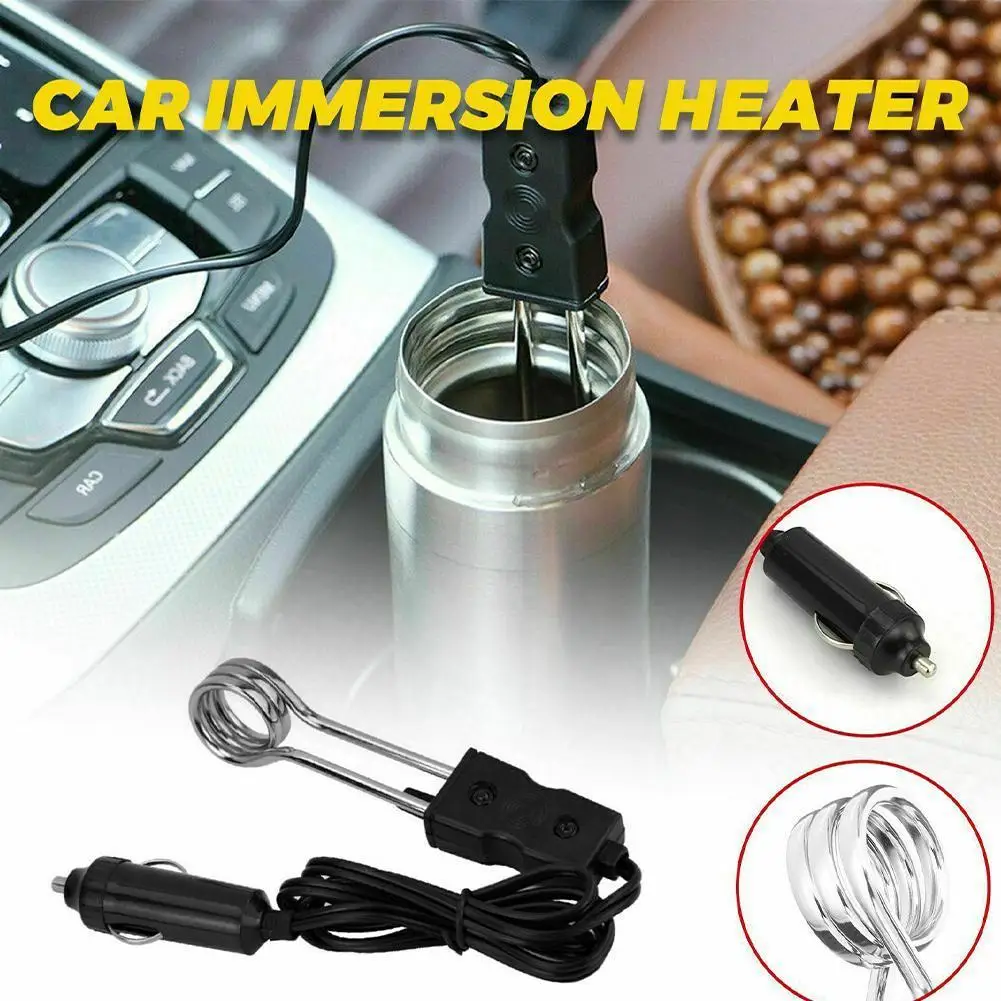 12V24V Car Immersion Heater Safe Warmer Electric Boiler Tea Fast Heats Coffee Hot Portable Heater Stick Universal Water Up Q3A6