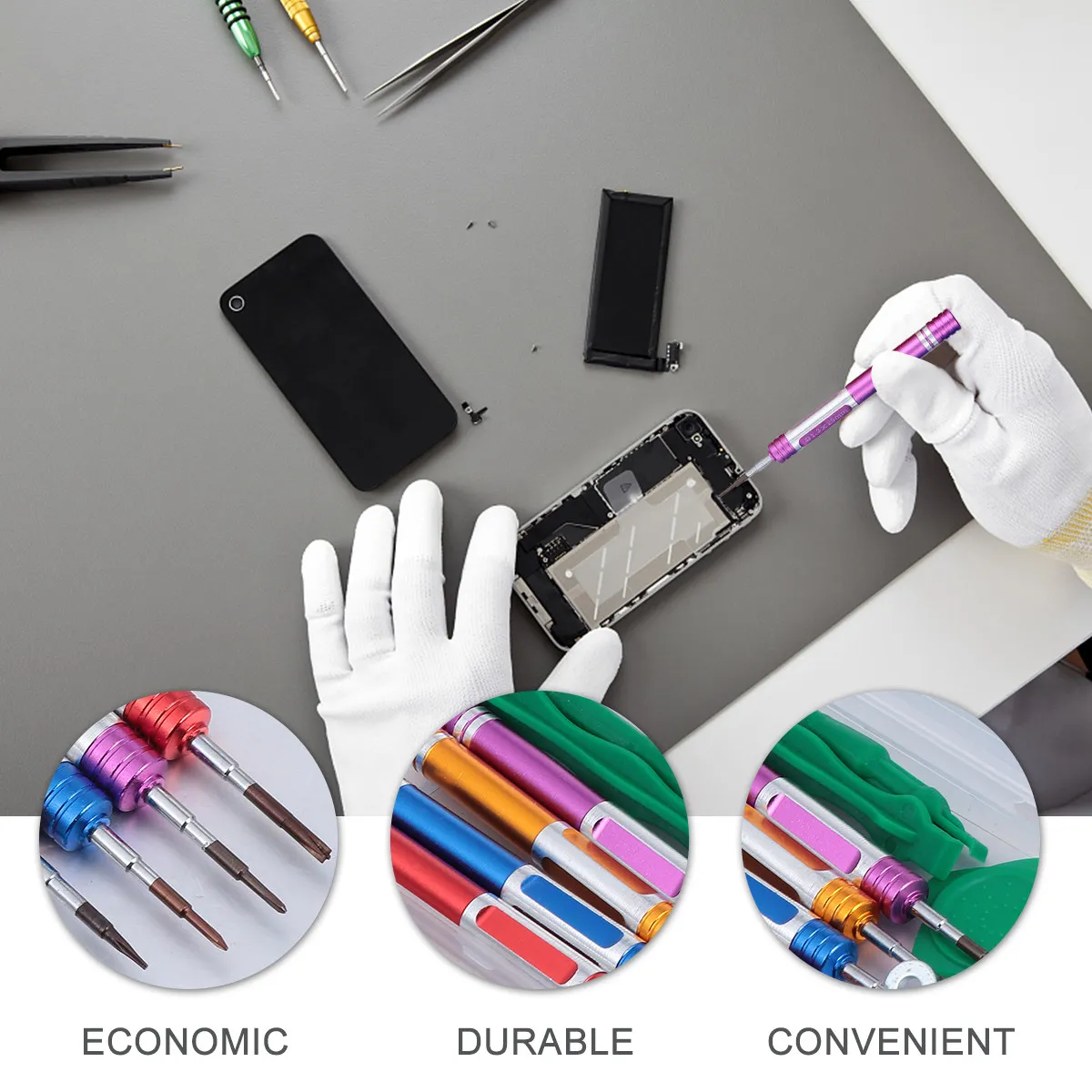 

Набор из 8 профессиональных прецизионных отверток для разборки телефонов и мобильных устройств с магнитной ручкой