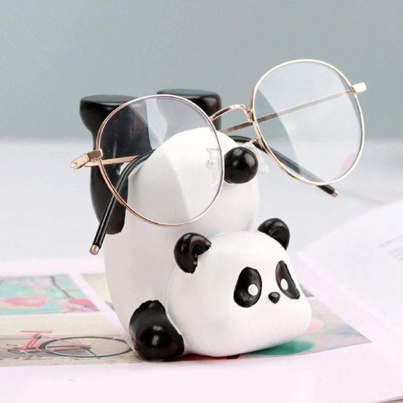 Elegante óculos expositor rack armazenamento óculos estatueta invertido panda óculos titular engraçado óculos