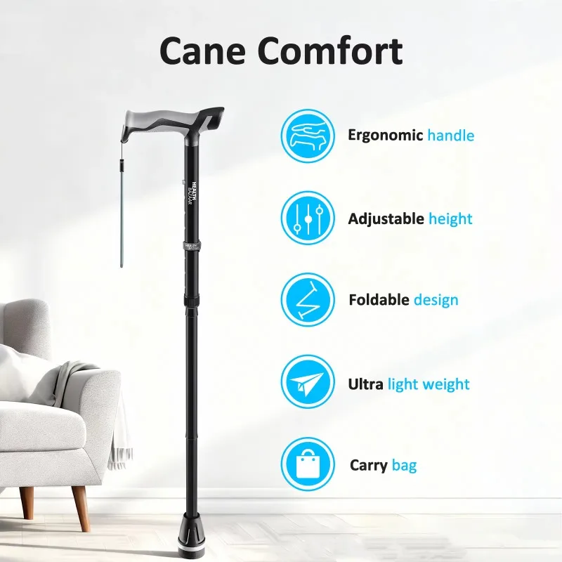 Hot-selling new industrial lightweight and durable adjustable aluminum alloy cane flashlight ergonomic non-slip