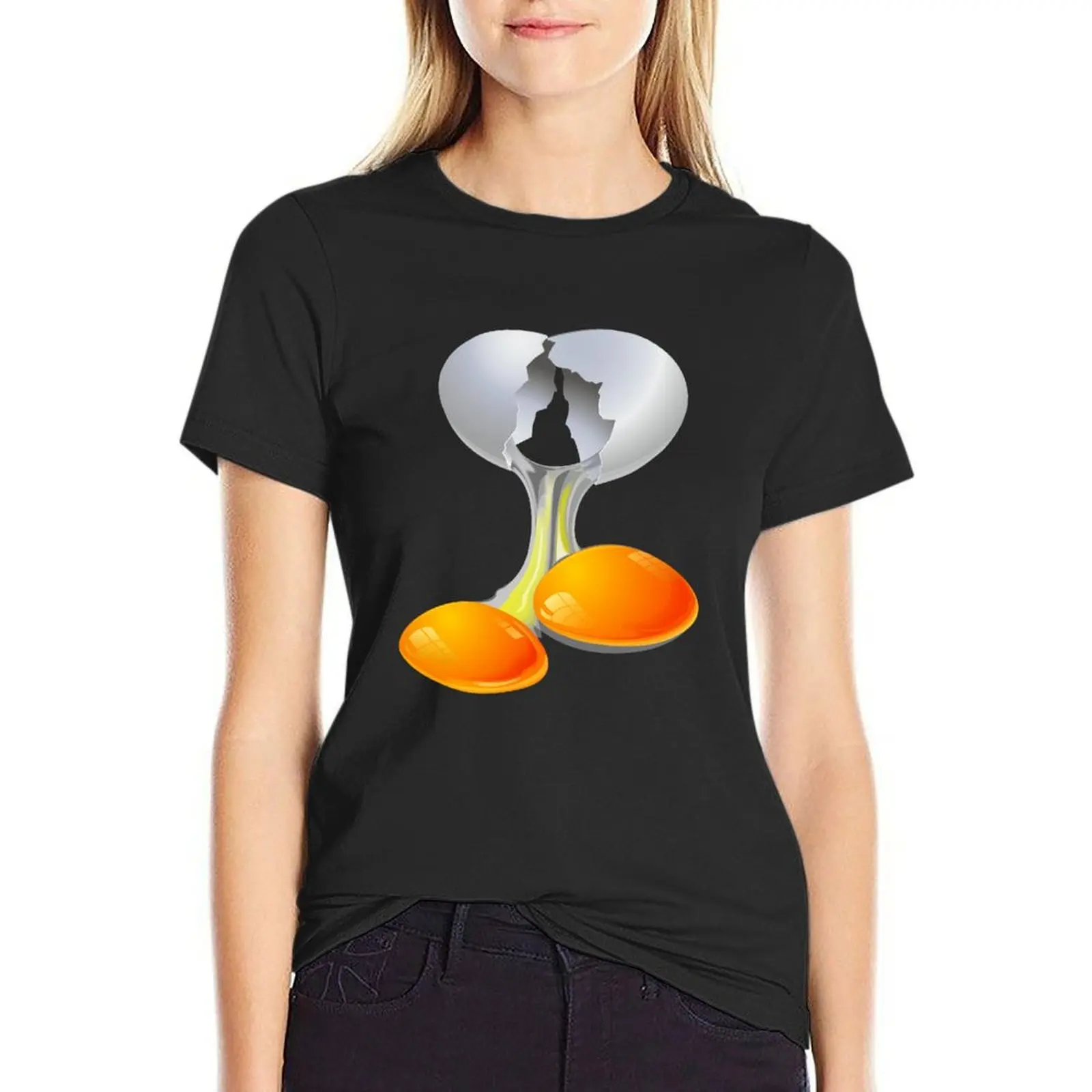 Two Yolks Egg / Twins / T-Shirt Short sleeve tee quick drying fashion woman blouse 2024