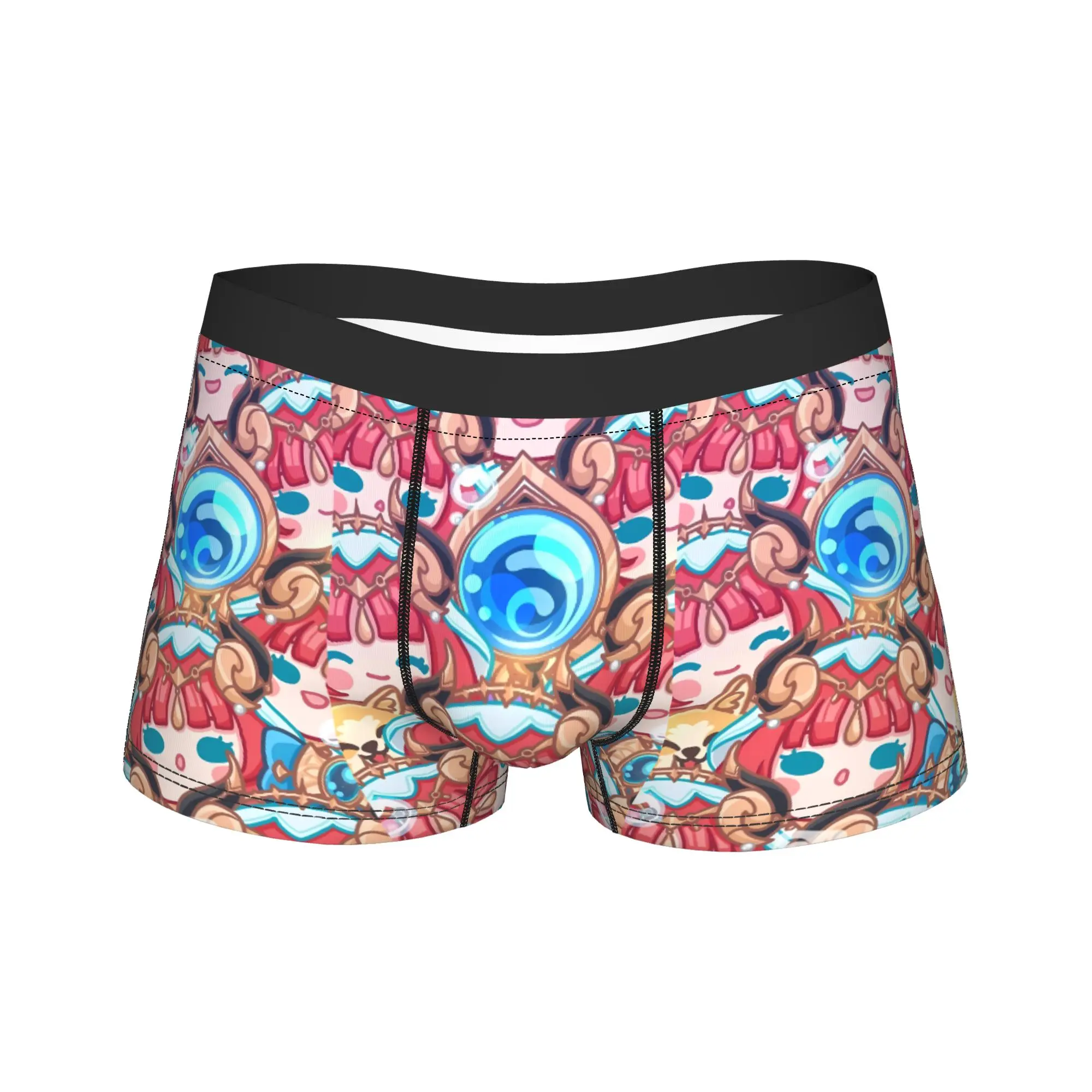 Genshin Impact Game Printed Underwear  Elastic Panties Customs Boxer Brief For Men Pouch Large Size Trunk