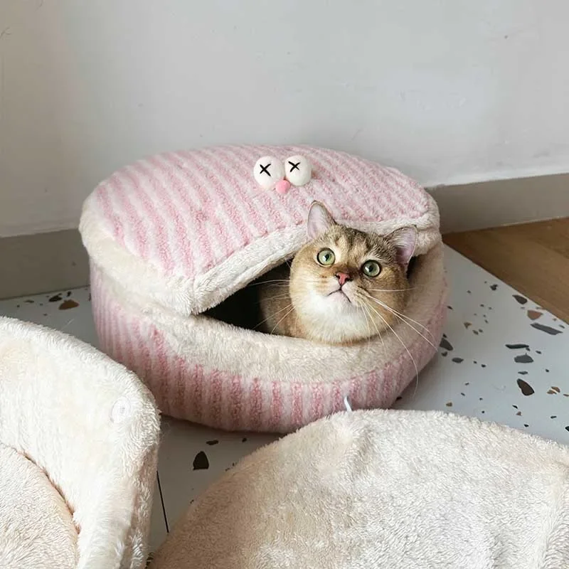 Causeway Braised Sandwich Cat Nest Warmth Winter Four Seasons Universal Cat House Removable Washable Cuccia Per Gatti Pet Nest