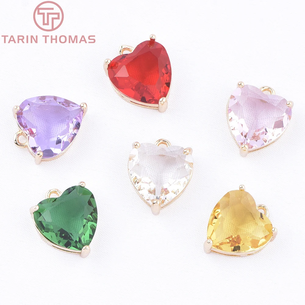 (9598) 10 قطعة 12x15 مللي متر الشمبانيا الذهب اللون النحاس مع الزركون على شكل قلب المعلقات سحر جودة عالية DIY بها بنفسك صنع المجوهرات النتائج #1