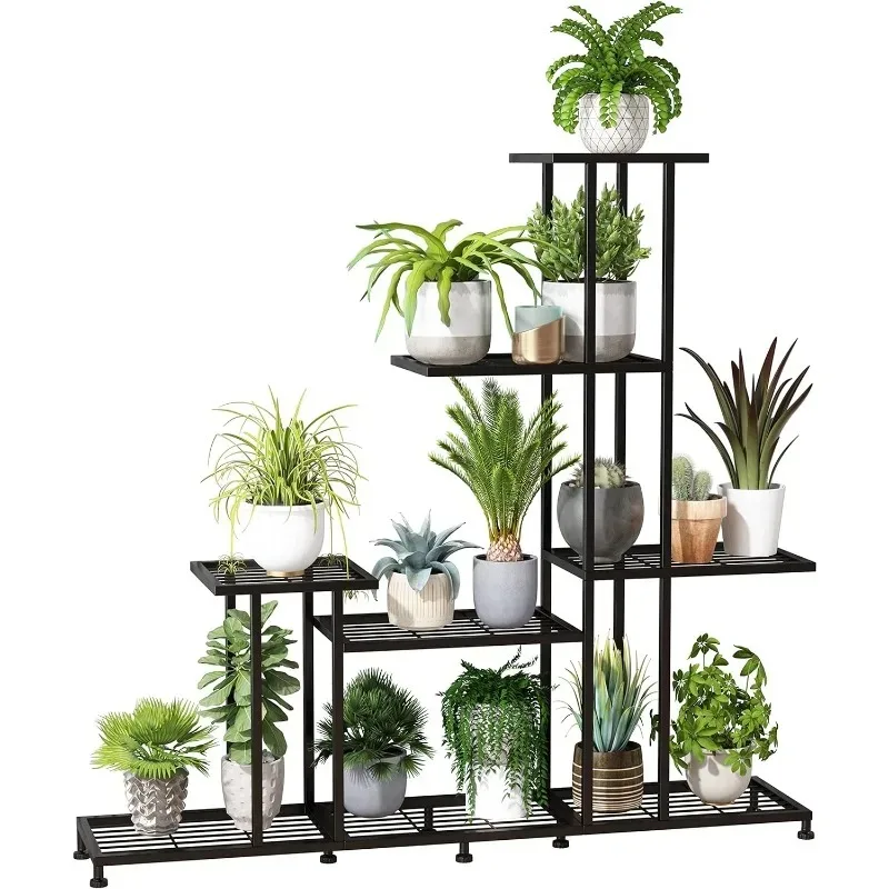 

Plant Stand, 5 Tiers Multifunctional Plant Stands for Indoor Plants, Decorative Black Steel Plant Shelf for Indoor Outdoor Patio