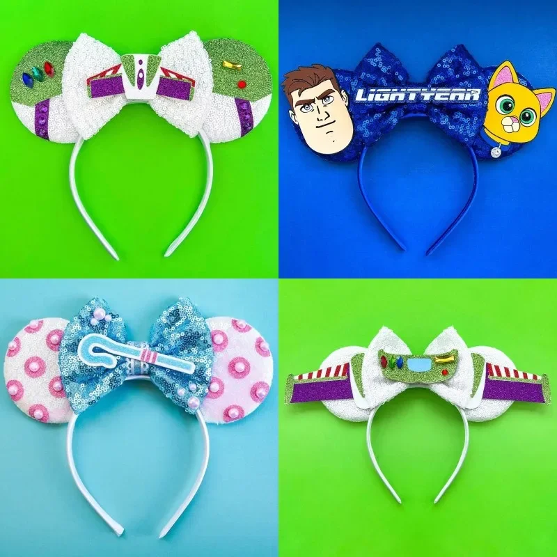 Disney Toy Story Headbands Women Woody Hairbands For Girls Pixar Sequins Bow Alien Headwear Kids Buzz Lightyear Hair Accessories