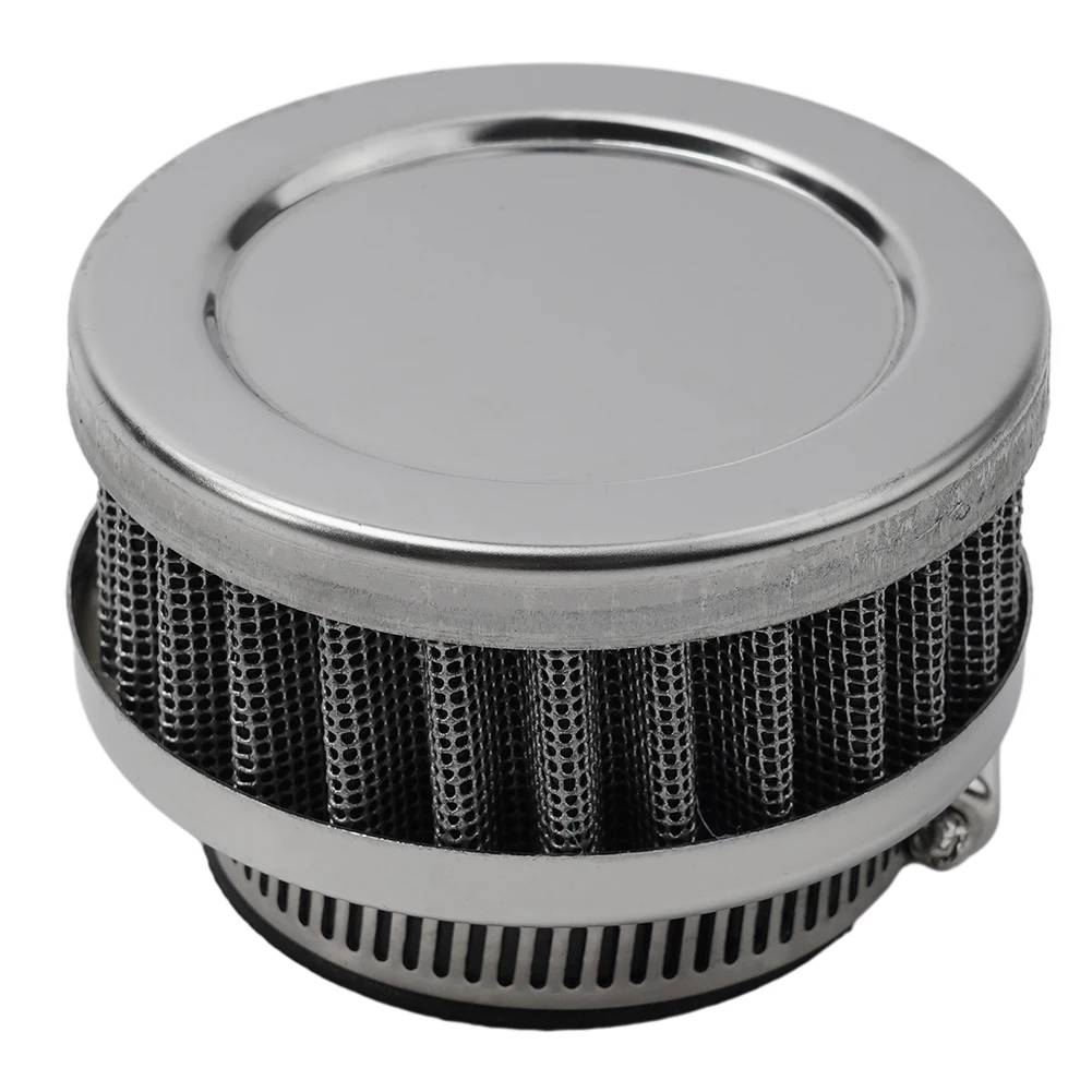 Chrome Top Pod Mount Air Filter Round 44mm 1 77 inch with Stainless Steel Mesh for Engine Intake Dust Protection