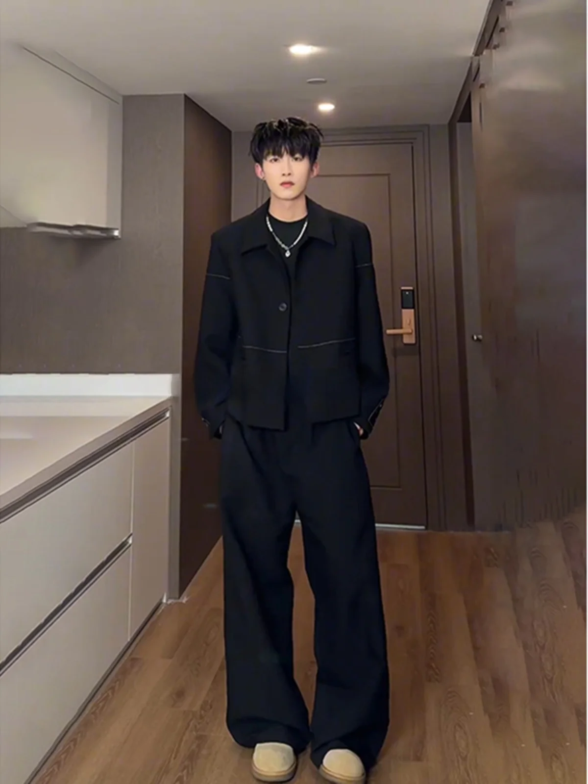 

oulder Padded ort Jaet Men's Sli Spring Faion Outerwear American Sle Jaet Youth Trendy Color No Inner P...