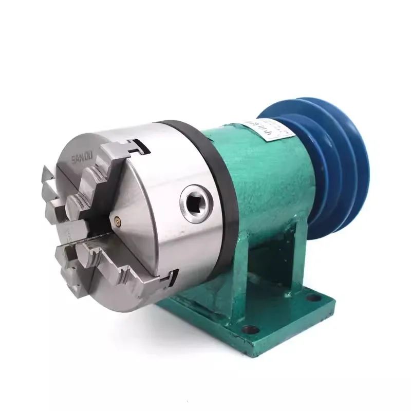 DIY Metal Lathe Spindle, Assembly 80-120mm Woodworking Three Jaw Four Jaw Self-Centering Chuck Modification Kit for Craftsmen