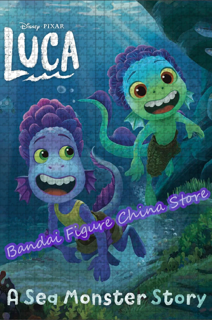 A Sea Monster Story Luca Disney Jigsaw Puzzle 300/500/1000 Pieces Cartoon Movies Puzzle Decompress Educational Toys for Kids