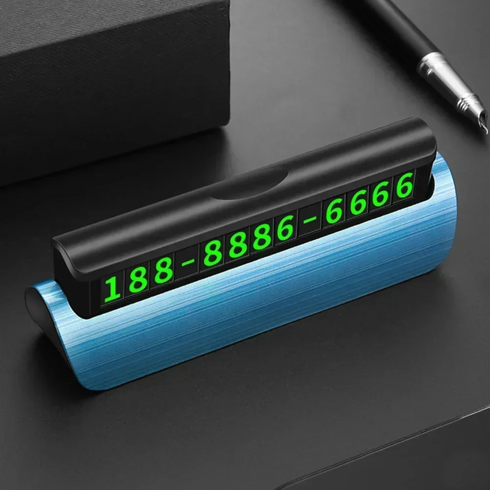 新しい隠し発光車載電話番号プレートカーステッカーナイトライト車用スタイリング一時駐車カード