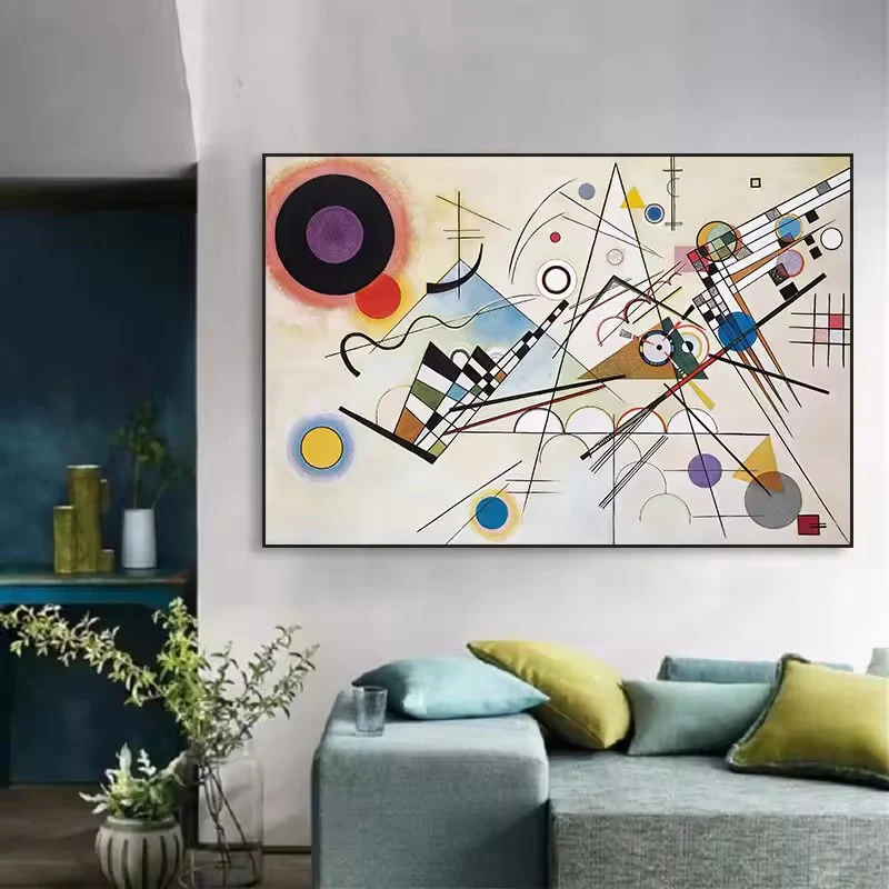 80CM Large Size Abstract Art Canvas Painting Colorful Geometric Line Poster and Prints Minimalism Wall Art Pictures Home Decor
