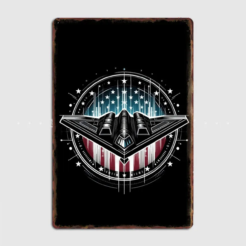 B-2 stealth bomber american style Vintage Metal Plaque Posters Home Decor Indoor Outdoor Tin Sign Room Wall Decor