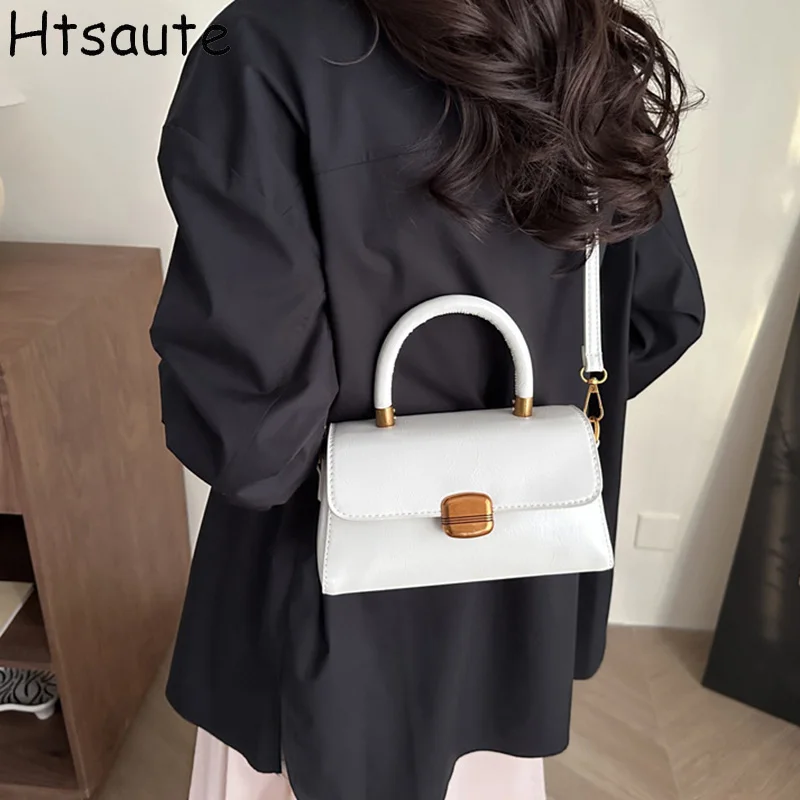 

Retro Fashion Top Handle Bag For Women Flap PU Leather Shoulder Crossbody Bags Luxury Mini Handbag Ladies Shopping Bag Pouch