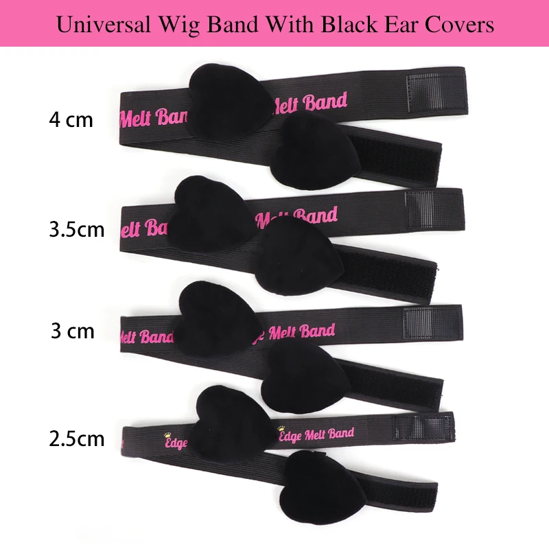 Adjustable Elastic Band For Wigs Lace Band Grip Lace Melting Band With Ear Protector Wig Band For Lace Front Heart Ear Muffs