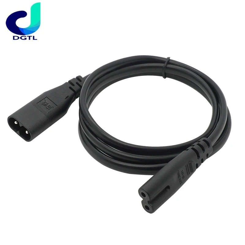 1PCS IEC 320 2-Pin C7 Female To C8 Male Figure 8 Power Adapter Extension Cable