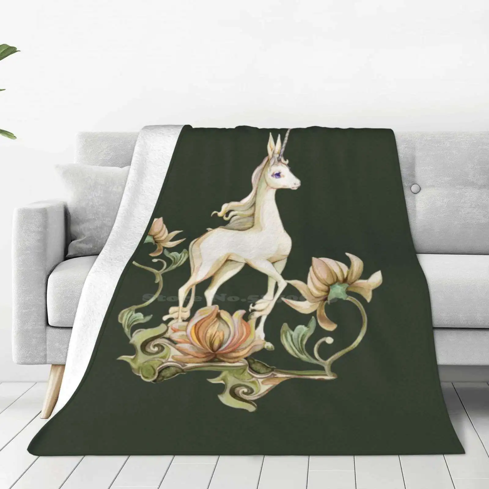 Last Unicorn-Flower Garden Creative Design Comfortable Warm Flannel Blanket Thelastunicorn Romantic Flowers Floral Asian Style