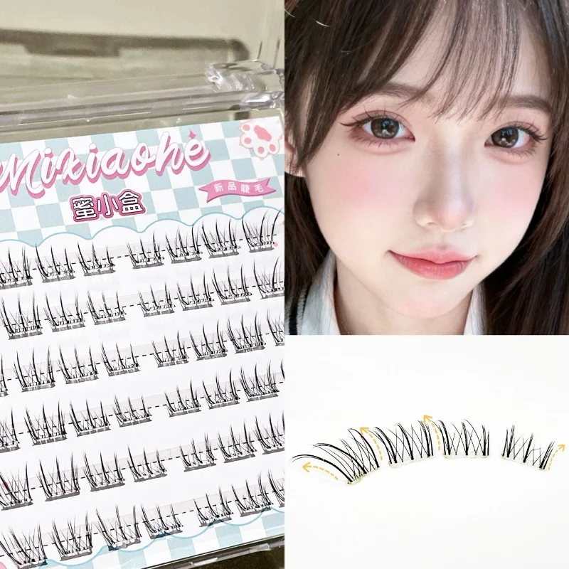 Mixiaohe Glue Free Straight Lashes Natural Soft Reusable Beginner Friendly for Daily Dating Looks