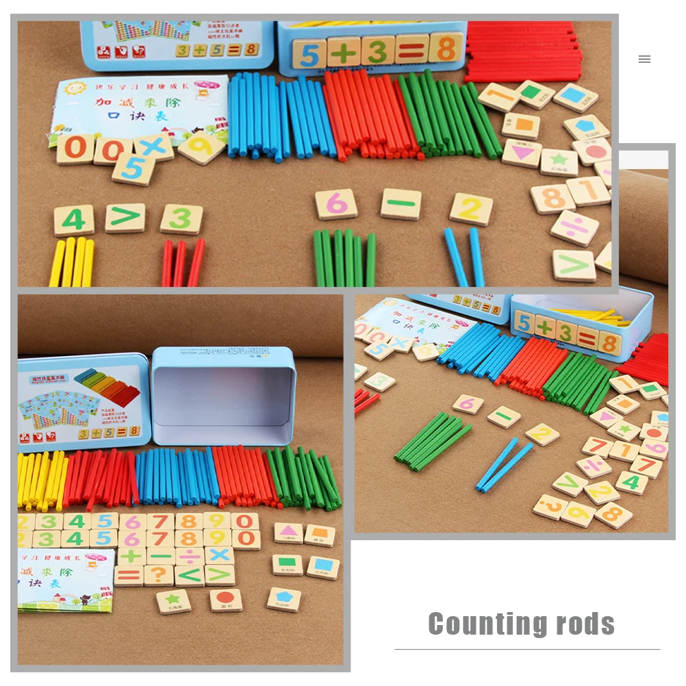 Educational Math Toys Counting Stick Kindergarten Games Primary School Children Addition Rods