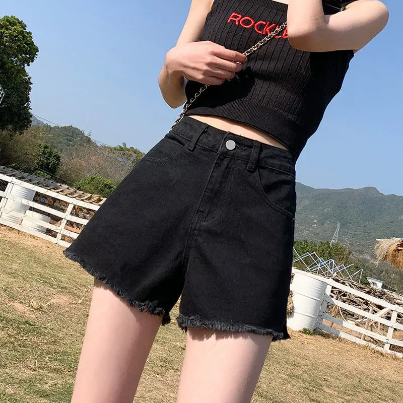 

Summer Women Shorts High Waist A-line Wide Leg Denim Shorts Casual Korean Fashion Womens Clothing Y2K Jeans Shorts Streetwear