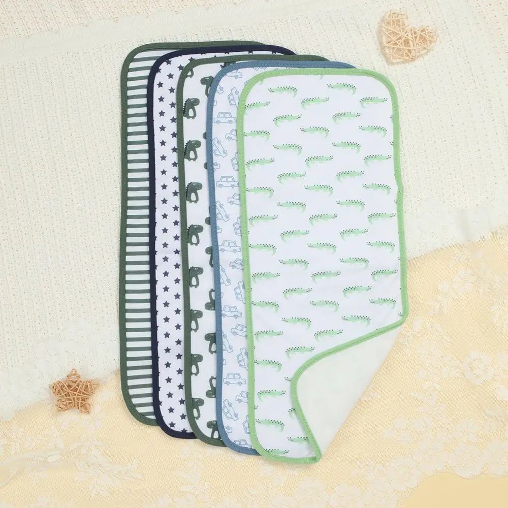 

5 Pcs Soft & Plush Newborn Spit Up Rags, Super Absorbent Infant Towels for Milk Spit Up, Burp Cloths Baby Boys