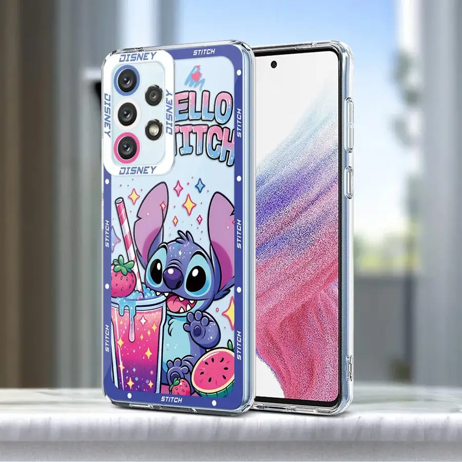 Disney Stitch Cute Phone Case for Samsung Galaxy A35 A55A53 A54 A73 A34 A33 A25 A24 A13 A14 A15 5G Clear Soft Shell