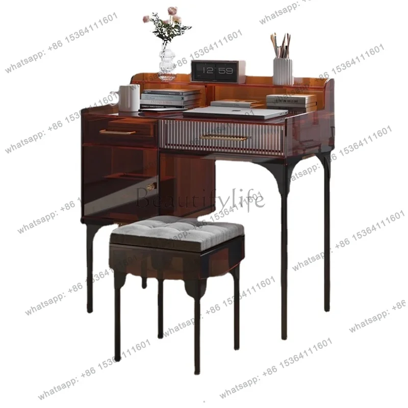 Acrylic Light Luxury Bedroom Modern Simple Small Apartment Makeup Table Storage Cabinet Desk Integrated