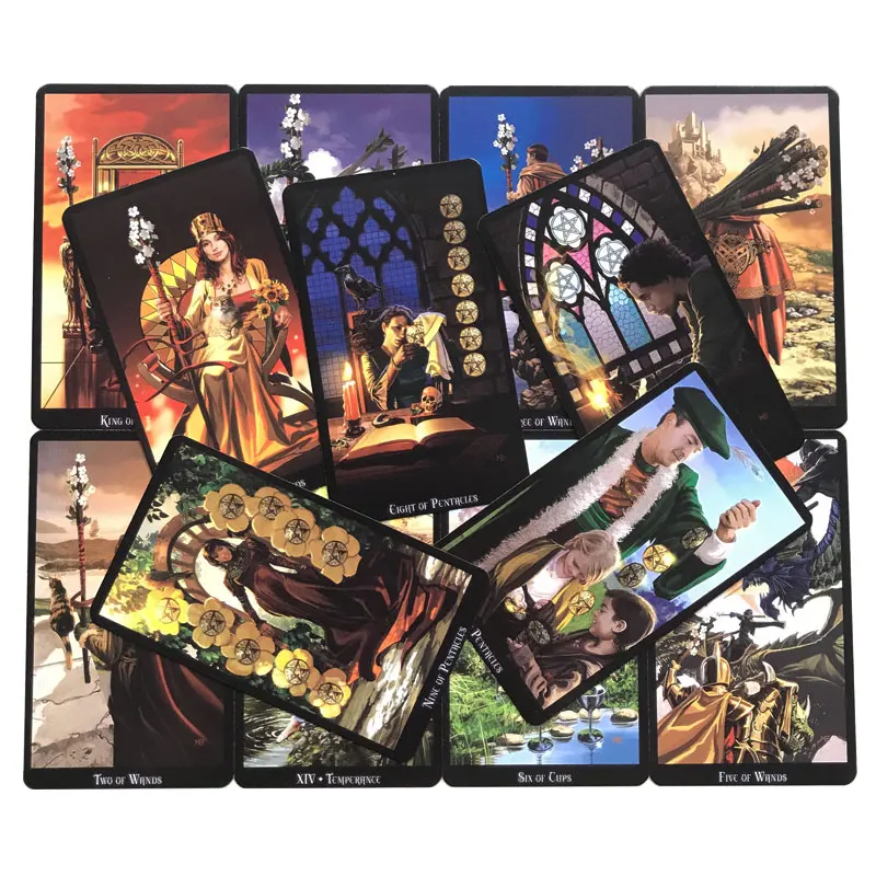 New Tin Box Gilded Edge Tarot Witches Tarot Leisure entertainment games Card, family gatherings Tarot Card Brochure Guide