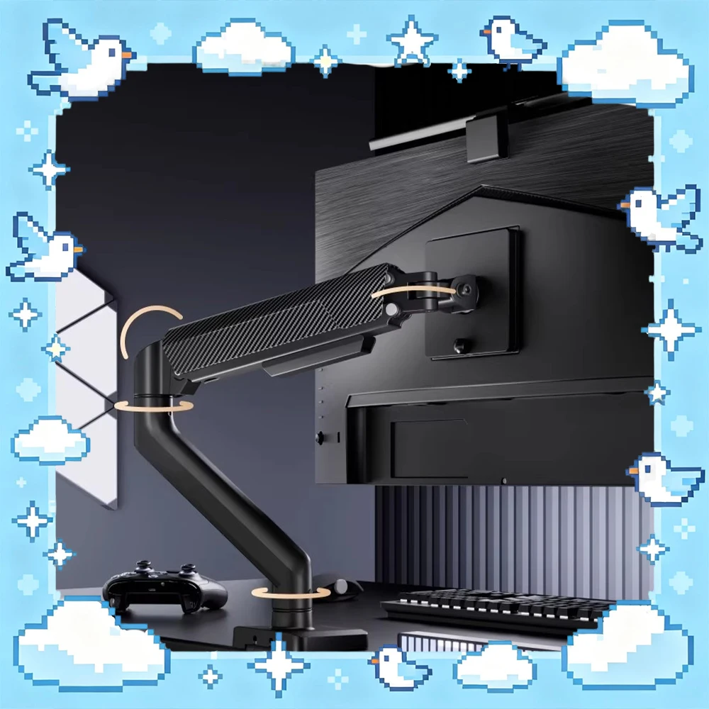 Brateck E430 Display Bracket Aeroelastic Core 170 Degree Large Viewing Angle Computer Display Screen Bracket Classic Bicolor